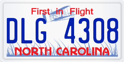 NC license plate DLG4308