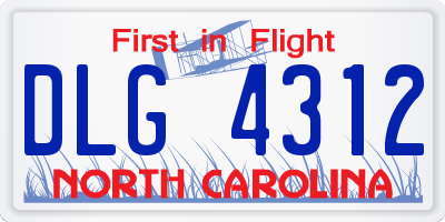 NC license plate DLG4312