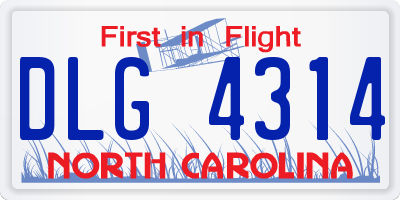 NC license plate DLG4314