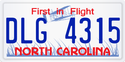NC license plate DLG4315