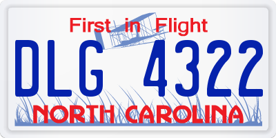 NC license plate DLG4322