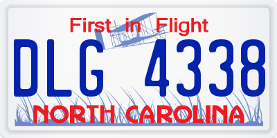 NC license plate DLG4338