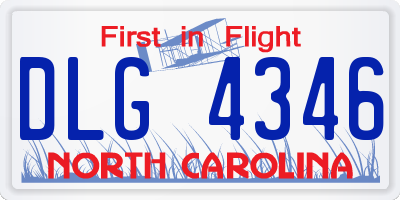 NC license plate DLG4346