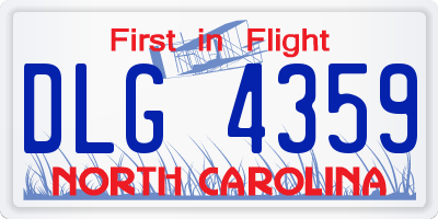 NC license plate DLG4359