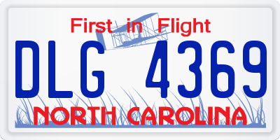 NC license plate DLG4369