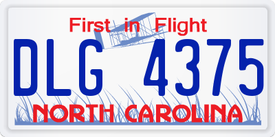 NC license plate DLG4375