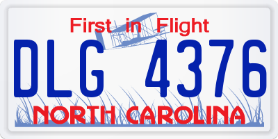 NC license plate DLG4376