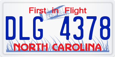 NC license plate DLG4378