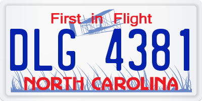NC license plate DLG4381