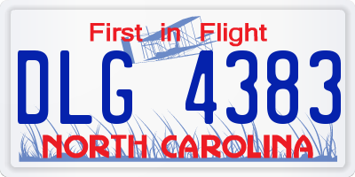 NC license plate DLG4383