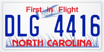 NC license plate DLG4416