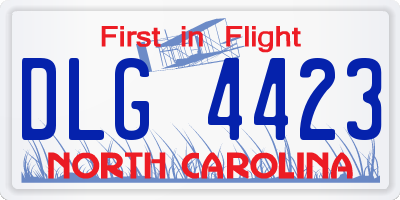 NC license plate DLG4423
