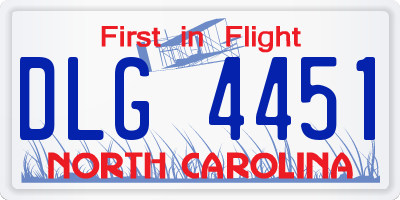 NC license plate DLG4451
