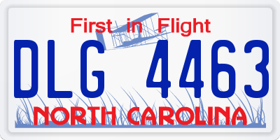 NC license plate DLG4463