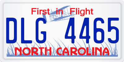 NC license plate DLG4465