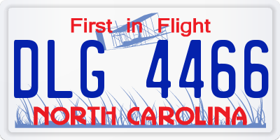 NC license plate DLG4466