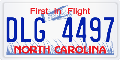 NC license plate DLG4497