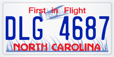 NC license plate DLG4687