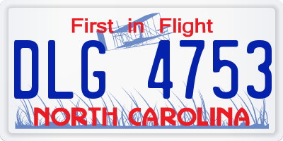 NC license plate DLG4753