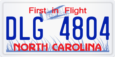 NC license plate DLG4804