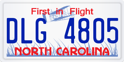 NC license plate DLG4805