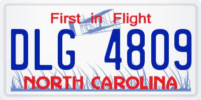 NC license plate DLG4809