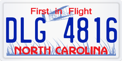 NC license plate DLG4816