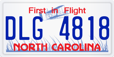 NC license plate DLG4818
