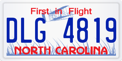 NC license plate DLG4819