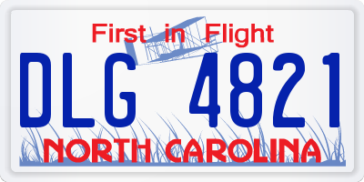 NC license plate DLG4821