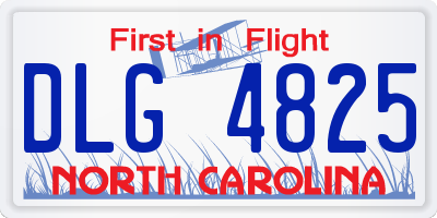 NC license plate DLG4825