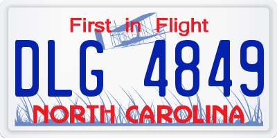 NC license plate DLG4849