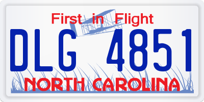 NC license plate DLG4851