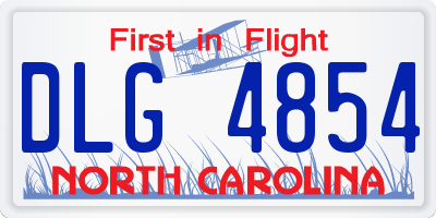 NC license plate DLG4854