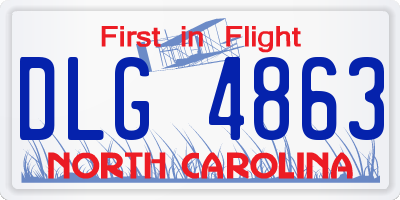 NC license plate DLG4863