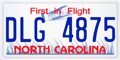 NC license plate DLG4875