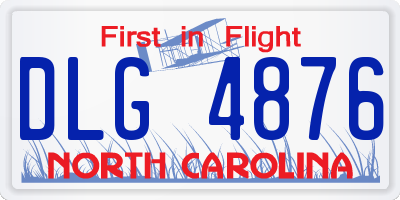 NC license plate DLG4876