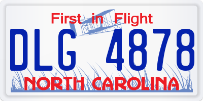 NC license plate DLG4878