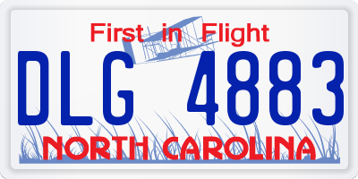 NC license plate DLG4883