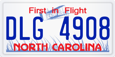 NC license plate DLG4908