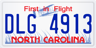 NC license plate DLG4913