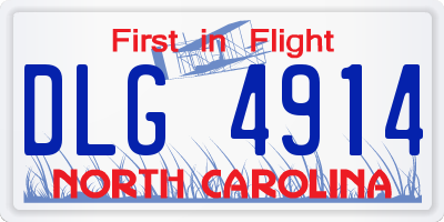 NC license plate DLG4914
