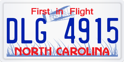 NC license plate DLG4915