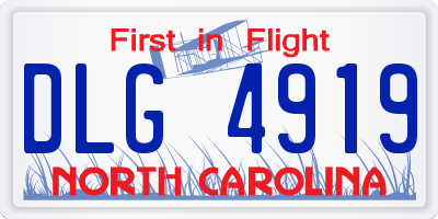 NC license plate DLG4919