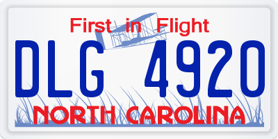 NC license plate DLG4920