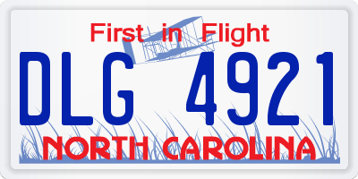 NC license plate DLG4921