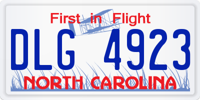 NC license plate DLG4923