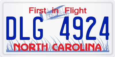 NC license plate DLG4924