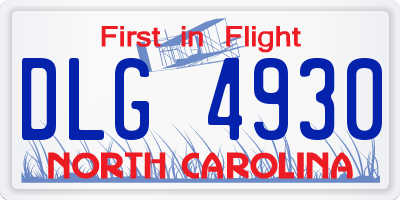 NC license plate DLG4930