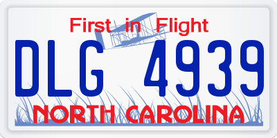 NC license plate DLG4939